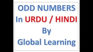 Odd numbers in Urdu / Hindi
