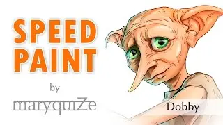 Speed paint of Dobby, a free elf. By maryquiZe