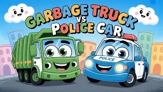 Garbage Truck 🚚 vs Police Car 🚓 | City Heroes Kids Song | Fun & Learning#tinytalestv#kidsvideo#rhyme