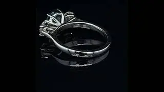 Platinum Mēdēəm Trilogia Emerald Diamond Engagement Ring #designyard #emerald #engagementring