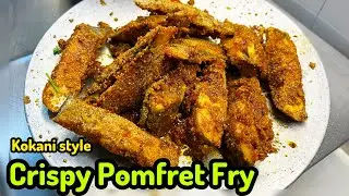 Authentic Konkani Pomfret Fish Fry | Kokani Coastal Style | कोकणी पध्दतीने पापलेट फ्राय #pomfret