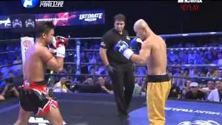 latest  Shaolin monk Yi Long fight : Sanda Vs Muay Thai