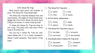 1.43 | Venus Fly Trap | Reading Skills | Grade 1 | All English 4U