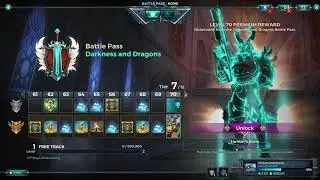 Paladins 3.3 Darkness & Dragons Battlepass 12 All Items, All Levels, Free and Paid Path