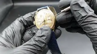 Baume mercier chronograph watch valjoux 72c 18k gold case demonstration