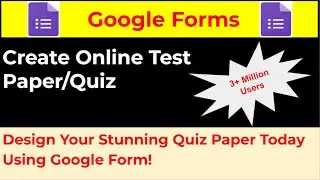 Create online MCQ test II Google Form II Online Quiz II How to create online test Using Google Form