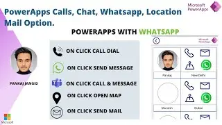 PowerApps Call, WhatsApp, Chat, Mail, Location Option On Select  || PowerApps