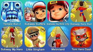 Temple Run 2,Subway Surfers,Subway Surfers City,Subway Hero Run,Subway My Hero,Little Singham,Tom