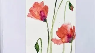 Quick And Easy Abstract Poppies | Painting Poppies | Watercolour Poppy Flowers | Singhrohaart