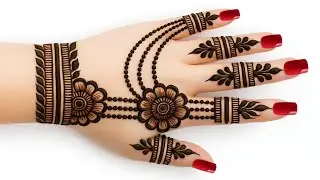 Saraswati puja special mehndi design | easy mehndi design full hand|mehndi design