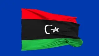 Libya flag blue screen | green screen | chroma key (FREE USE)