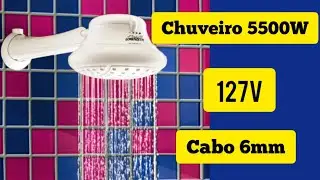 Chuveiro 5500W ligado com cabo 6mm disjuntor 40A.