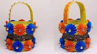 Paper Basket: Beautiful Basket Making Idea with Lace | DIY Basket | Jarine's Crafty Creation