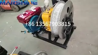 China Gasoline Engine Take-up Winch Machine Test Operations #gasoline #cable #winch #machine #tools