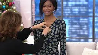 Susan Graver Printed Liquid Knit Faux Wrap Dress on QVC