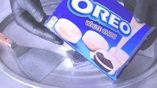 Ice Cream Rolls | Oreo White Choc / Fried rolled ice cream roll with cookie and chocolate mix / ASMR