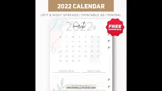 2022 Full year calendar planner freebie