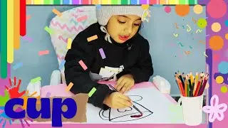 How to color in CUP | FUN Learning activity for toddlers #colors #drawing #cup #kidsvideo