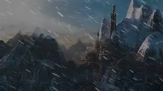 Fantasy Ambience Fall Asleep Fast with Blizzard Middle Earth Kingdom Fantasy Flute and Harp Music