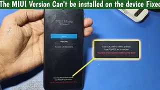 Redmi note 8 pro MIUI Version can't be installed on the device Fixed dead boot after flash fix