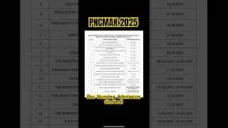PNCMAK Bsc Nursing Admission 2025 Dates #admission2025 #bscnursing