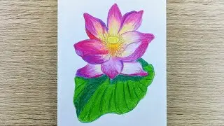 Lotus flower drawing | Easy lotus drawing| Lotus drawing step by step| Lotus drawing for kids