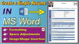How to Create Resume in MS WORD | Formatting & Layout Tips | Complete Resume Guide