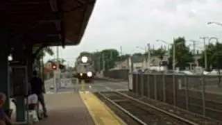 NJT newly repainted GP40PH-2B #4205 arriving at Belmar, NJ 7/10/10