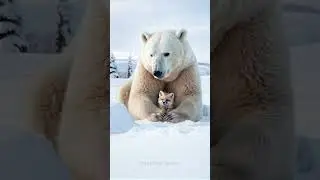 Giant Polar Bear and Tiny Fox&rsquo;s Adorable Bond! #polarbear #fox #shortstory #animals #friendship