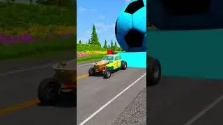 Flatbed Trailer Truck vs Speedbumps vs Cars Beamng.Drive DTG Car Crash