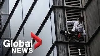 French 'Spider-Man' climbs London's 230-metre tall Heron Tower