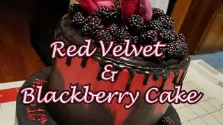 Red Velvet Drip Cake with Roses & Blackberries! | Decorating Tutorial | 16th Birthday Cake!!