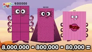 THREE GIANT NUMBERBLOCKS SUBTRACTION | SUBTRACT BIG NUMBERS | LEARN TO COUNT | LEARNINGBLOCKS_ID