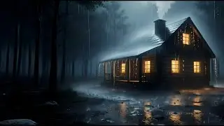 Heavy rain and very loud thunder on the night road⚡Relaxing storm sounds for deep sleep💤