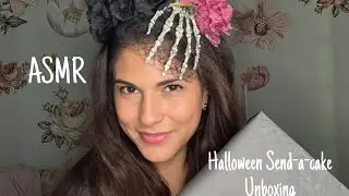 ASMR: Halloween 🎃 Send-a-Cake eating video and unboxing 🦇 🍰