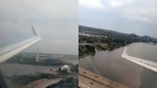 (DCA) - DUAL PERSPECTIVE River Visual 19 Landing at Reagan - American Eagle CRJ 700 - 4/19/25