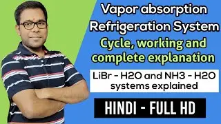 vapour absorption refrigeration system explained in Hindi | Libr-water system #vars #refrigeration