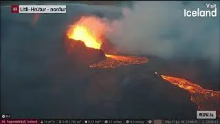 July 14, 2023: Iceland volcano cone collapses and lava outbreak