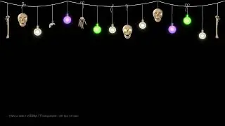 Halloween stream decoration, animated Twitch overlay, scary skull fairy light, vtuber streamer asset