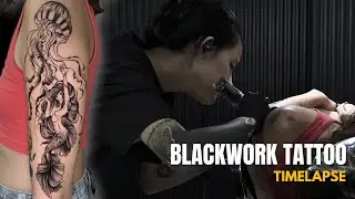 BLACKWORK TATTOO | timelapse