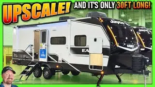 I like this Odd, New Design! 2026 Eagle 275RBCS Upscale Couple's Camping Travel Trailer by Jayco RV