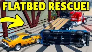 I Used the NEW Semi Flatbed to Rescue a Massive Crash in APM | Roblox American Plains Mudding