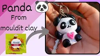 cute panda keychain🐼❤️||easy mouldit clay panda