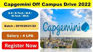 Capgemini Off Campus Drive 2022 Registration | Recruitment for 2019/2020/2021/2022 Batch With 4 LPA