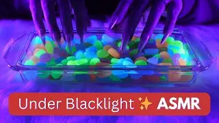 ASMR Glow Pebbles Under Blacklight ✨ Gentle Taps + Water Sounds