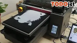 A3 DTG printer printing on black T shirt directly--customized your own T-shirt