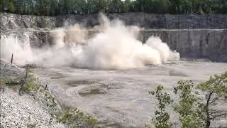 Spr&auml;ngning vid Kalkbrottet i Orsa 12 aug 2021