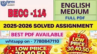 BECC -114 Solved Assignment 2025-2026 | Latest IGNOU Assignment Solution