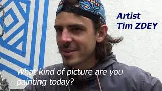 A famous French wall artist, Tim ZDEY, performed in Paris, Oct. 2020