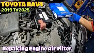 How to replace ENGIEN AIR FILTER on Toyota RAV4 2019 to 2025